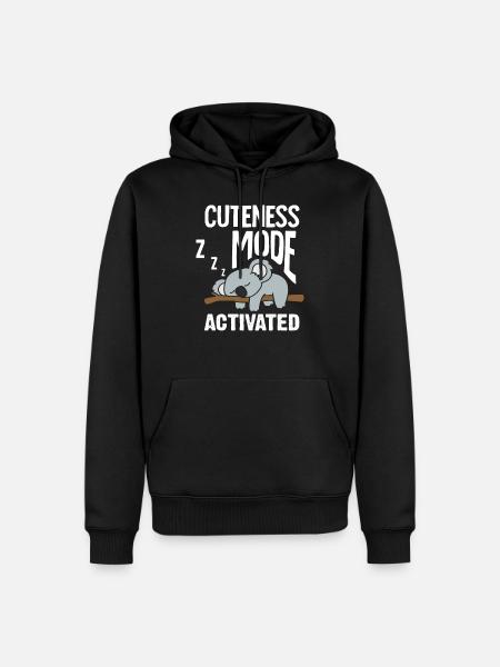 Koala - Männer Premium Bio Hoodie - Schwarz