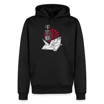 Origami Japan - Männer Premium Bio Hoodie - Schwarz - Vorne - Nico (187cm)