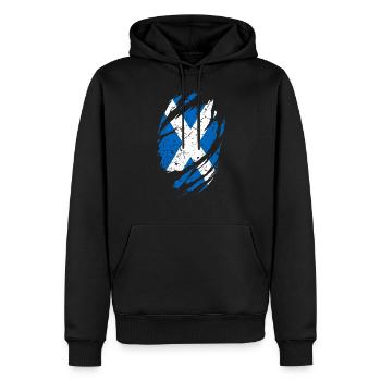 Drapeau Ecosse - Sweat à capuche Premium bio Homme - noir - Devant - Nico (187cm)