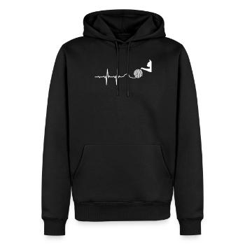 Lifeline Lebensline Puls Katze mit Wollknäuel - Männer Premium Bio Hoodie - Schwarz - Vorne - Nico (187cm)
