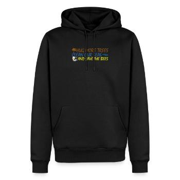 Climate climate change climate protection rainforest gift - Men’s Premium Organic Hoodie - black - Front - Nico (187cm)