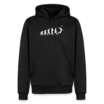 Volley-ball Evolution - Sweat à capuche Premium bio Homme - noir - Devant - Nico (187cm)