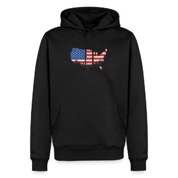 Amerika - Männer Premium Bio Hoodie - Schwarz - Vorne - Nico (187cm)