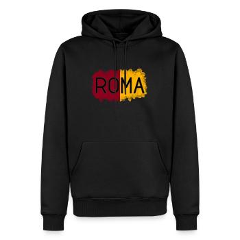 Roma - Männer Premium Bio Hoodie - Schwarz - Vorne - Nico (187cm)