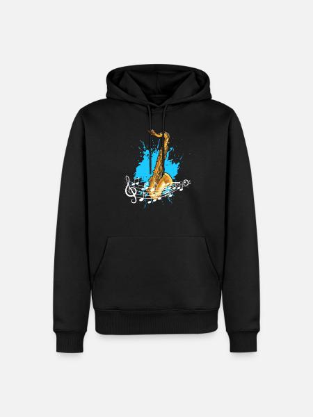 saxophone - Men’s Premium Organic Hoodie - black