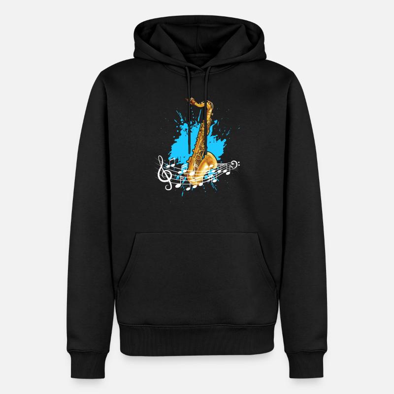 Saxophon - Männer Premium Bio Hoodie - Schwarz