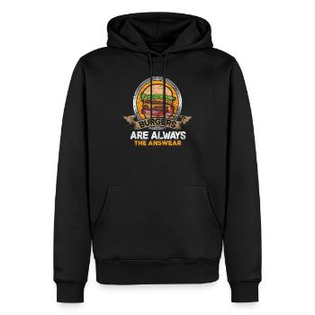 Burger - Männer Premium Bio Hoodie - Schwarz - Vorne - Nico (187cm)