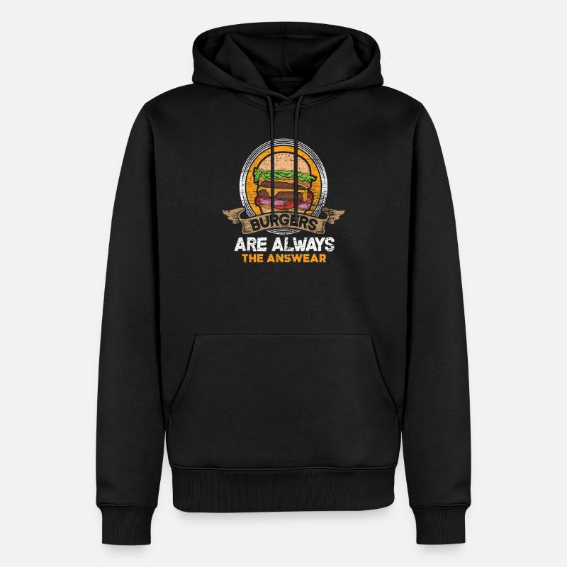 Burger - Männer Premium Bio Hoodie - Schwarz