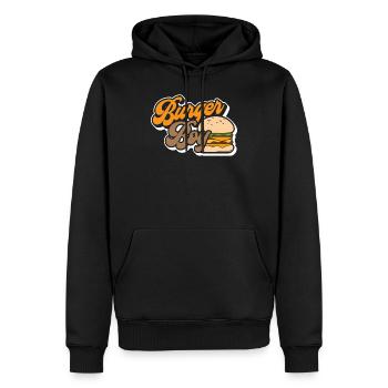 Burger - Sweat à capuche Premium bio Homme - noir - Devant - Nico (187cm)