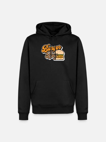 Burger - Sweat à capuche Premium bio Homme - noir