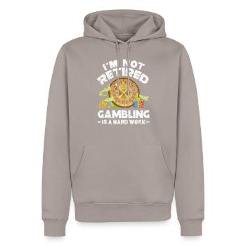 casino - Sweat à capuche Premium bio Homme - taupe - Devant - Nico (187cm)