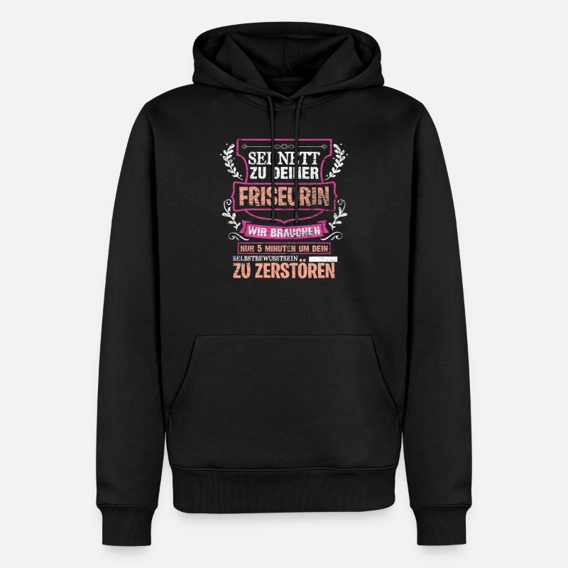 Friseurin - Männer Premium Bio Hoodie - Schwarz