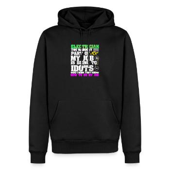 Elektriker - Männer Premium Bio Hoodie - Schwarz - Vorne - Nico (187cm)