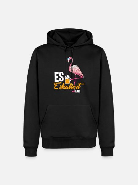 Flamingo Eskaliert - Männer Premium Bio Hoodie - Schwarz