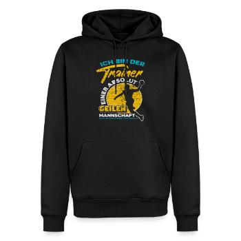 Handball Trainer - Männer Premium Bio Hoodie - Schwarz - Vorne - Nico (187cm)