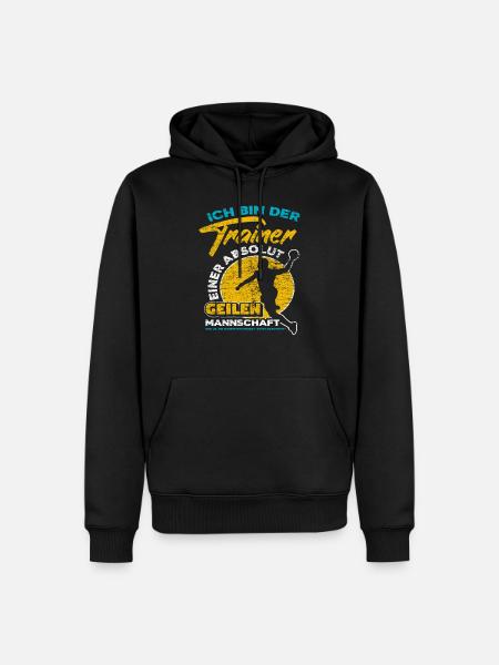 Handball Trainer - Männer Premium Bio Hoodie - Schwarz