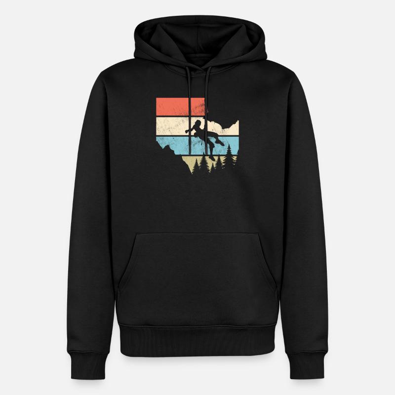 grimper - Sweat à capuche Premium bio Homme - noir