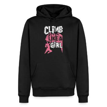 Escalade fille - Sweat à capuche Premium bio Homme - noir - Devant - Nico (187cm)