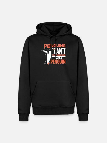 Pinguin - Männer Premium Bio Hoodie - Schwarz