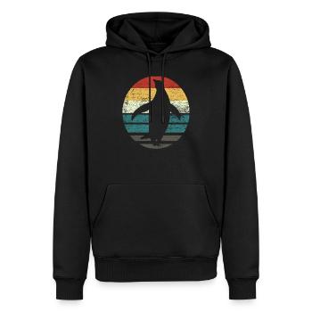Pinguin Retro - Männer Premium Bio Hoodie - Schwarz - Vorne - Nico (187cm)