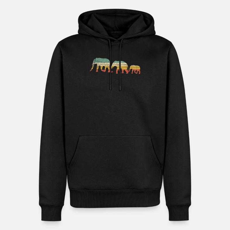 Elefant - Männer Premium Bio Hoodie - Schwarz