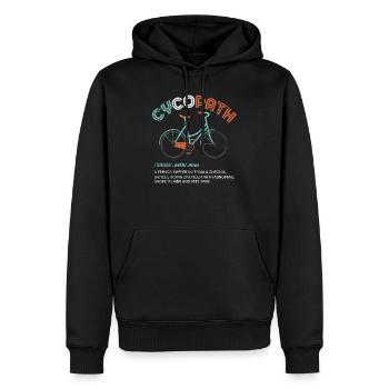 Fahrrad Cycopath - Männer Premium Bio Hoodie - Schwarz - Vorne - Nico (187cm)