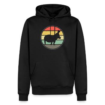 Nilpferd Afrika - Männer Premium Bio Hoodie - Schwarz - Vorne - Nico (187cm)