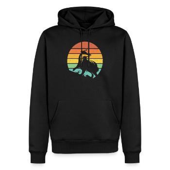 Honigdachs Retro Geschenk - Männer Premium Bio Hoodie - Schwarz - Vorne - Nico (187cm)