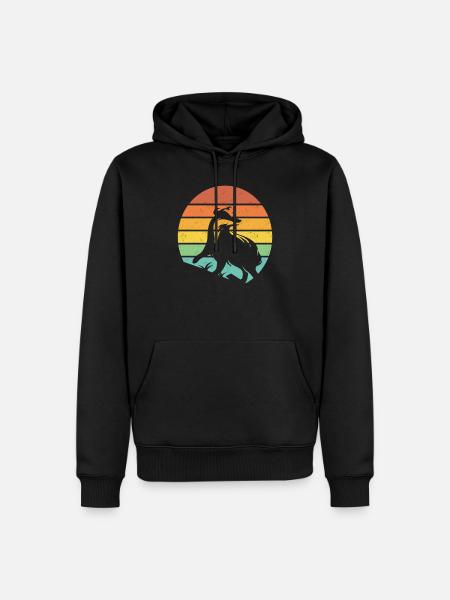 Honigdachs Retro Geschenk - Männer Premium Bio Hoodie - Schwarz