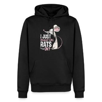 Ratte Liebe - Männer Premium Bio Hoodie - Schwarz - Vorne - Nico (187cm)
