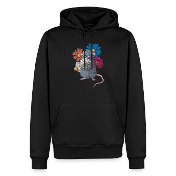 Rate rongeur - Sweat à capuche Premium bio Homme - noir - Devant - Nico (187cm)