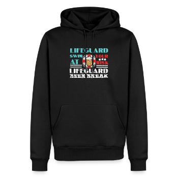 Bademeister Schwimmlehrer Rettungsschwimmer Pool - Männer Premium Bio Hoodie - Schwarz - Vorne - Nico (187cm)