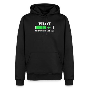 pilote - Sweat à capuche Premium bio Homme - noir - Devant - Nico (187cm)