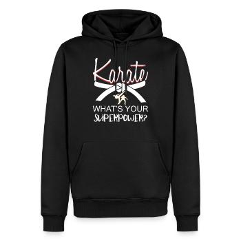 Karaté combattants arts martiaux self défense - Sweat à capuche Premium bio Homme - noir - Devant - Nico (187cm)