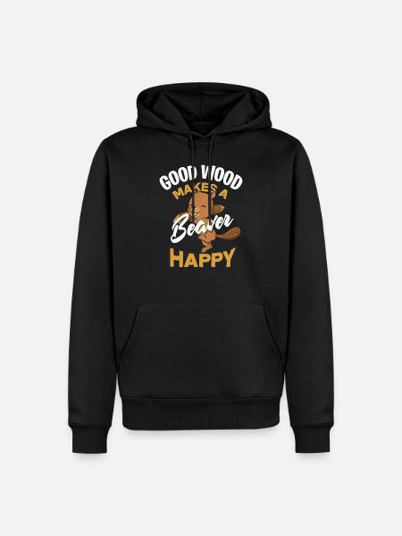 Castor heureux - Sweat à capuche Premium bio Homme - noir