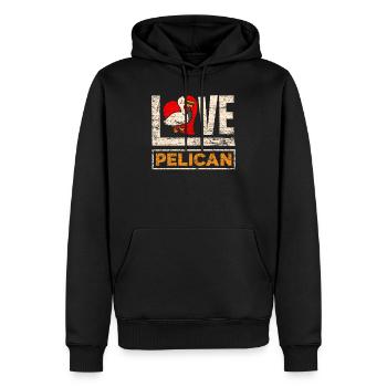 Amour de pélican - Sweat à capuche Premium bio Homme - noir - Devant - Nico (187cm)