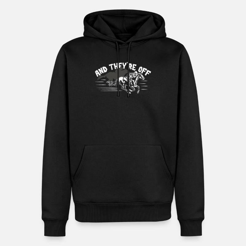 Courses hippiques - Sweat à capuche Premium bio Homme - noir