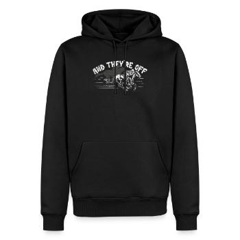 Pferde Pferderennen - Männer Premium Bio Hoodie - Schwarz - Vorne - Nico (187cm)