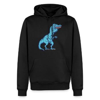 Tyrannosaurus Rex Overbite Rabbit Teeth Funny - Men’s Premium Organic Hoodie - black - Front - Nico (187cm)