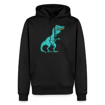 Tyrannosaurus Rex Overbite Rabbit Teeth Funny - Men’s Premium Organic Hoodie - black - Front - Nico (187cm)