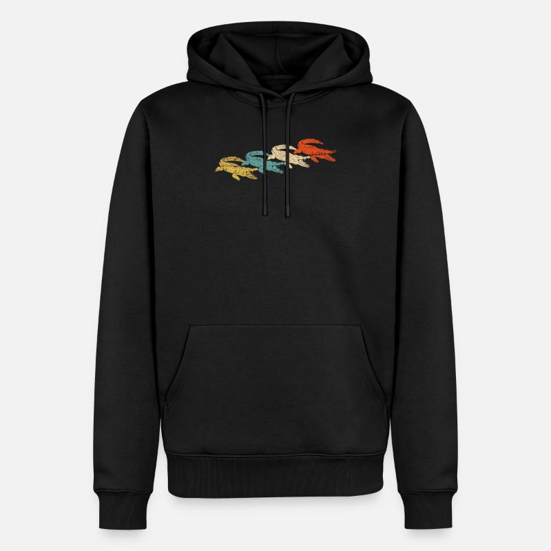 crocodile - Sweat à capuche Premium bio Homme - noir