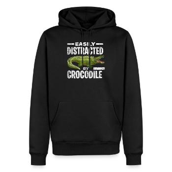 Krokodil Raubtier - Männer Premium Bio Hoodie - Schwarz - Vorne - Nico (187cm)