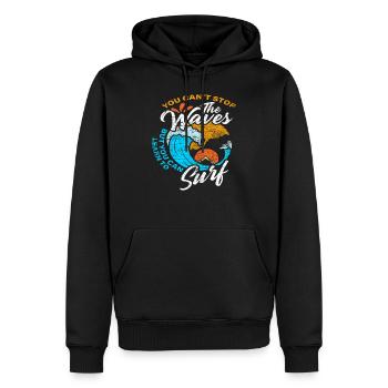 Surfing waves - Men’s Premium Organic Hoodie - black - Front - Nico (187cm)