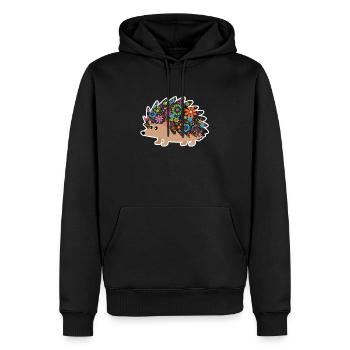 Igel - Männer Premium Bio Hoodie - Schwarz - Vorne - Nico (187cm)