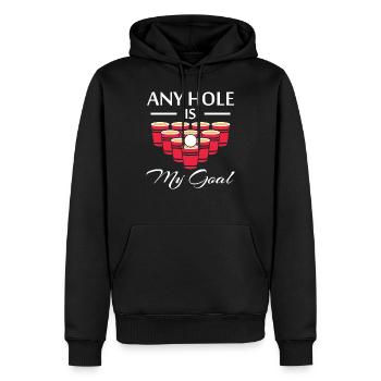 beerpong - Men’s Premium Organic Hoodie - black - Front - Nico (187cm)