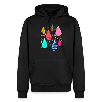 goutte de pluie - Sweat à capuche Premium bio Homme - noir - Devant - Nico (187cm)