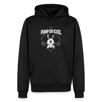 Pumpernickel Fitness Kaninchen - Männer Premium Bio Hoodie - Schwarz - Vorne - Nico (187cm)