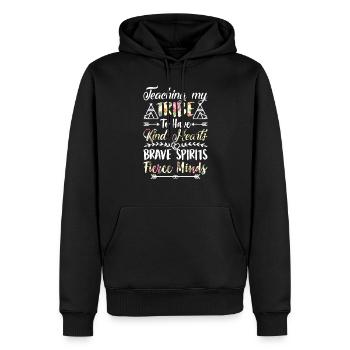 Teaching My Tribe To Have Kind Hearts Brave Spirit - Männer Premium Bio Hoodie - Schwarz - Vorne - Nico (187cm)