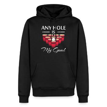 beerpong - Men’s Premium Organic Hoodie - black - Front - Nico (187cm)