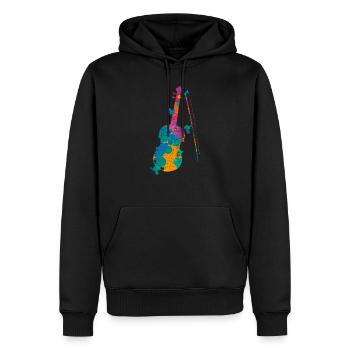Joueur de violon violon violon cadeau - Sweat à capuche Premium bio Homme - noir - Devant - Nico (187cm)